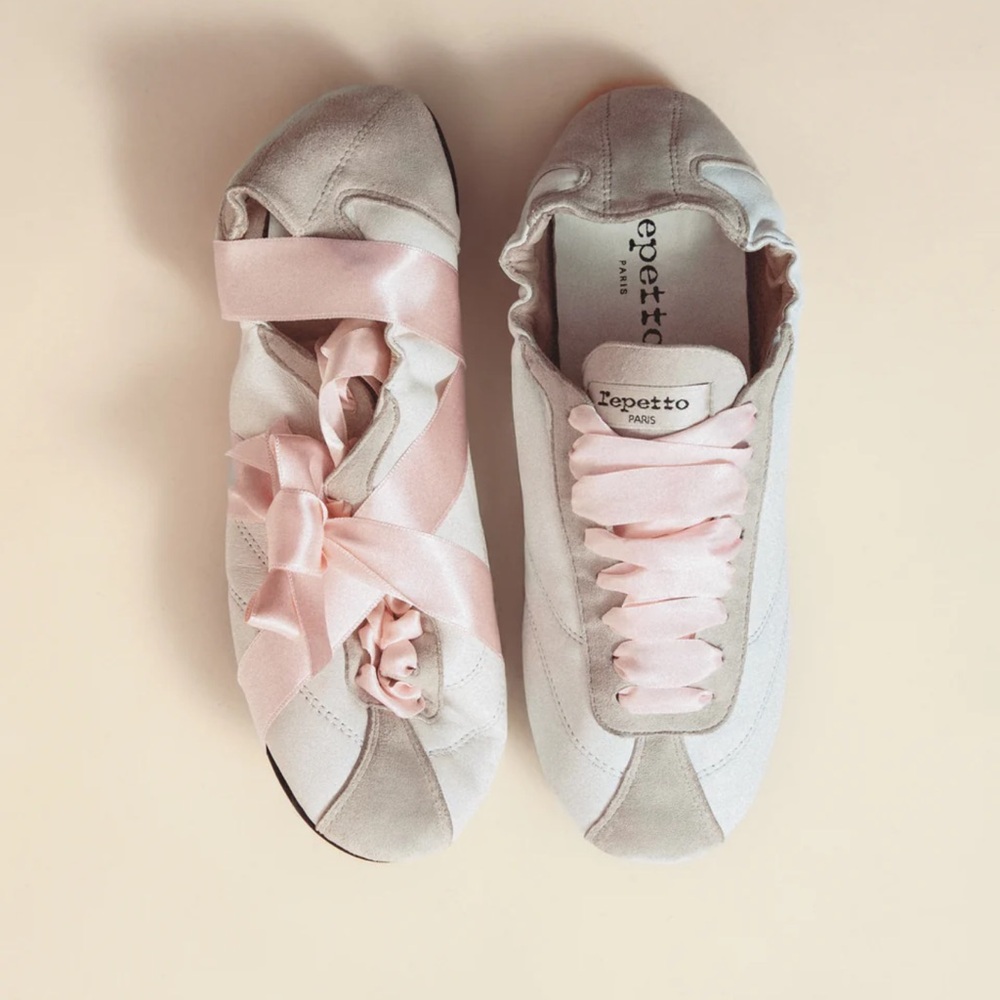 Repetto Women's Pink and White Sneakers